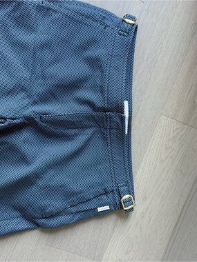 Orlebar Brown Navy Micro-Pattern Flat Front Shorts